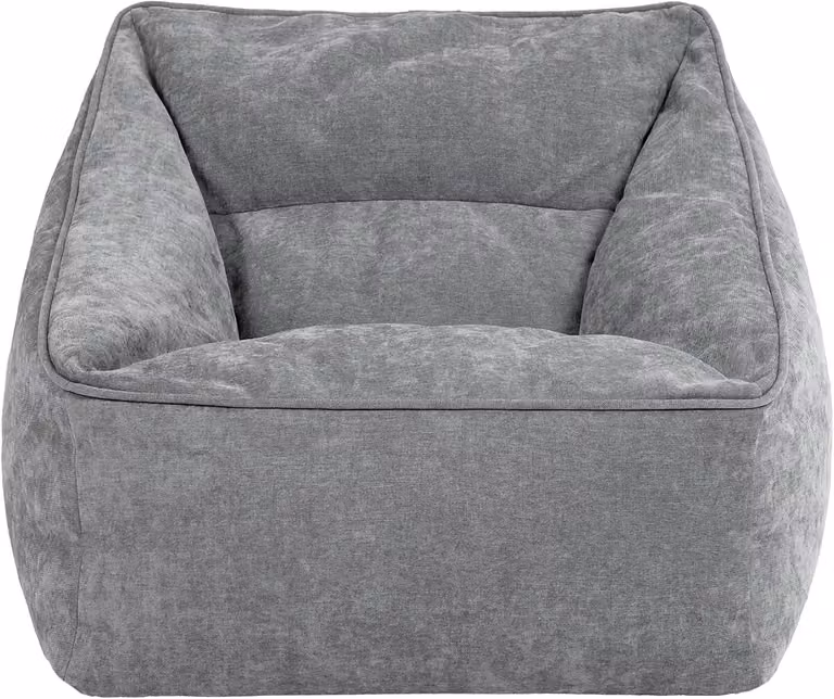 Vemera Zitzak fauteuil - Grijs - Luxe chenille knusse leunstoel
