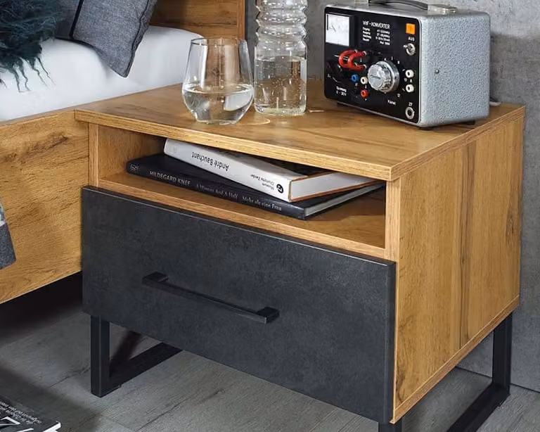 Nachtkastje Malmo Industrial voor de slaapkamer