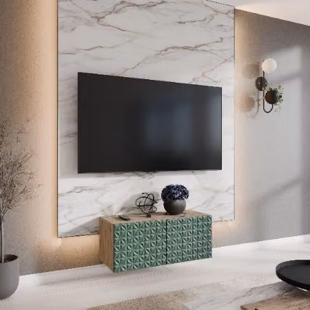 MargaretHadas24 Cali TV-meubel, modern hangend design, groen, Breedte: 100 cm, Diepte: 40 cm, Hoogte: 41 cm