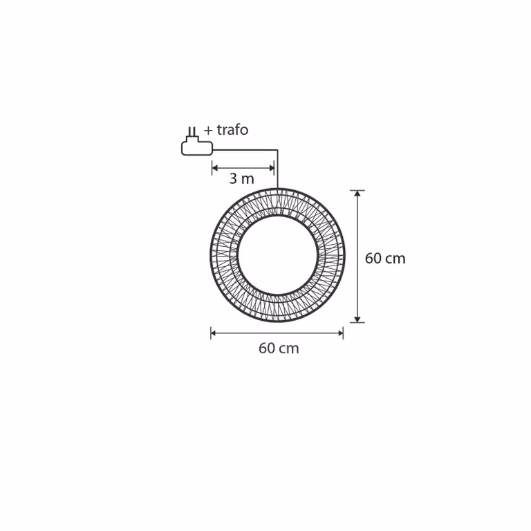 Luca Lighting Kerst hanglamp krans zilver met LED IP44 diameter: 60 cm