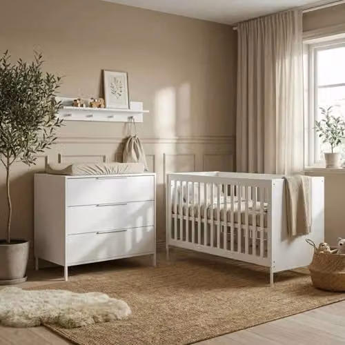 Born Lucky Meegroei Babykamer Santiago Wit 2-delig van Massief Hout