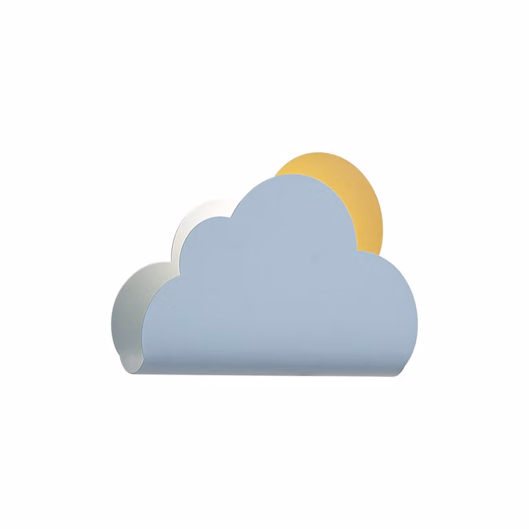 Qazqa Wandlamp voor Kinderkamers Blauw en Geel met Wolk en Zon Design
