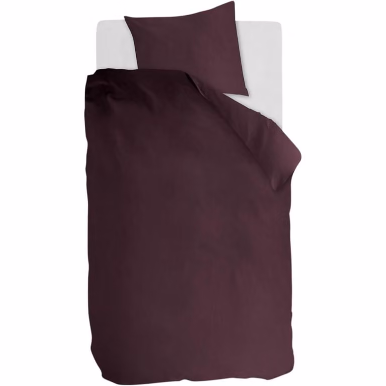 Budget Home Store Dekbedovertrek Cotton Uni Dark Red 140x200 cm