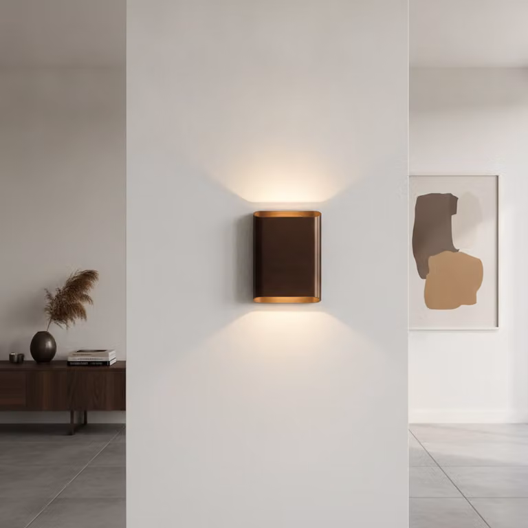 Artdelight Wandlamp Diaz Large Brons Koper Metaal Hoogte: 20 cm