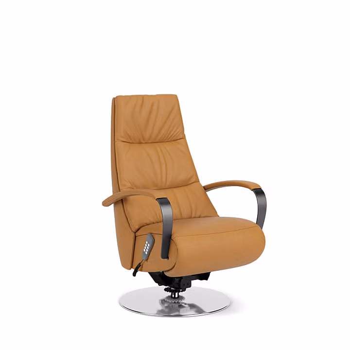 Prominent Sta-op-stoel E-100 - Bruin - Leer