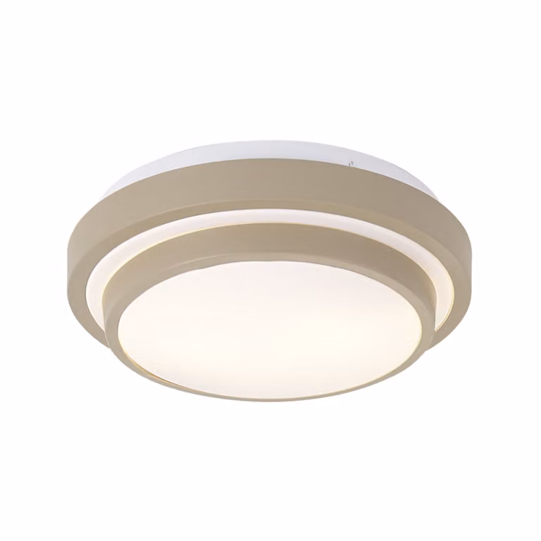 Qazqa Moderne plafondlamp beige en wit, 2-lichts, IP44, 34 cm