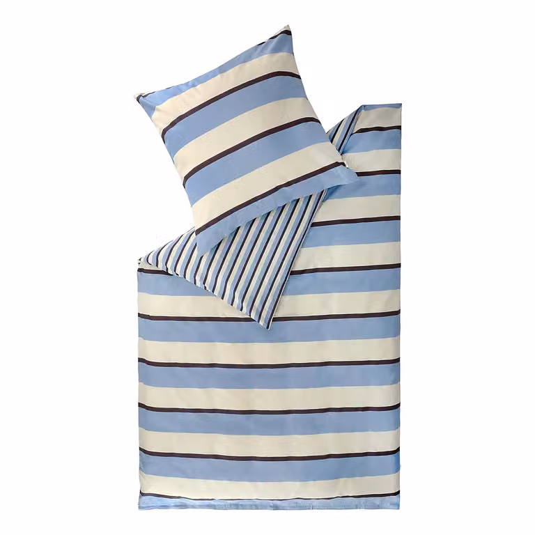 ESPRIT Dekbedovertrek en Kussensloop Fun, Blauw/Multicolor, Renforcé Katoen, B/D/H: 155 x 200 cm en 80 x 80 cm