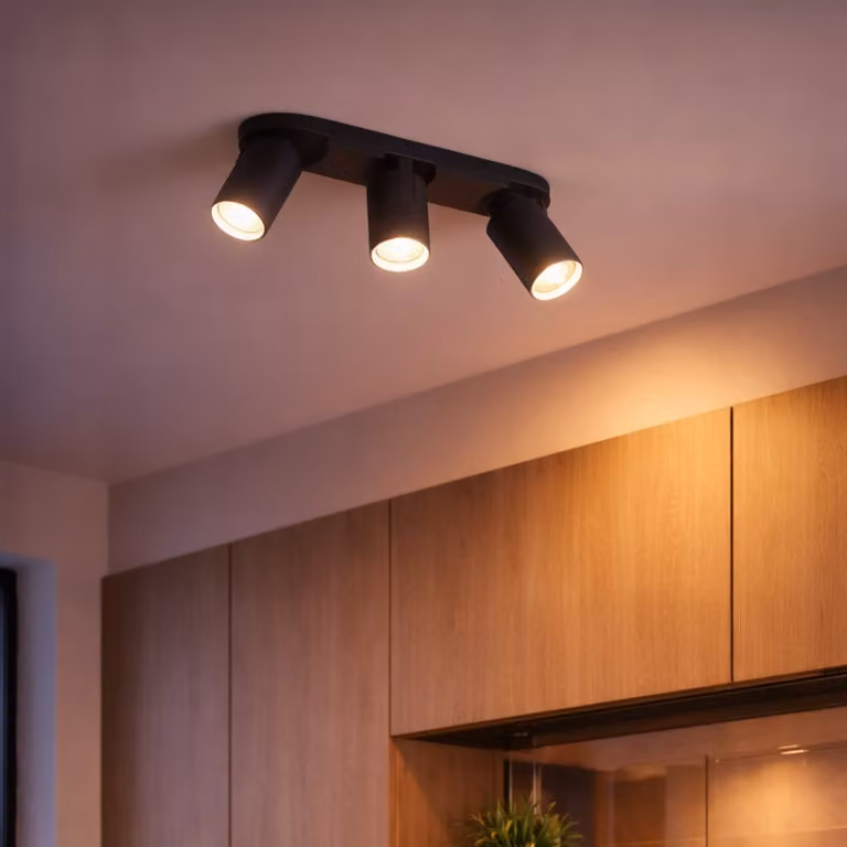 Lyora Plafondspot Esto 3-lichts zwart aluminium B: 35 cm, D: 9 cm, H: 6 cm