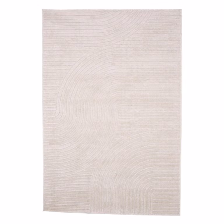 Nest of Nora Vloerkleed laagpolig met geometrisch lijnpatroon Wit - 340 x 240 cm