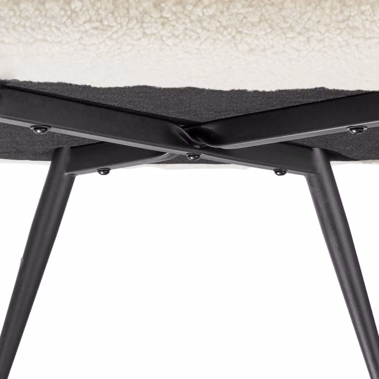 TecTake Hygge Scandinavische Lounge Fauteuil, Bouclé Crème/Zwart