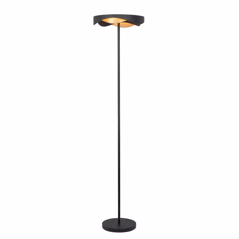 Highlight Design vloerlamp Ascoli zwart en goud, Ø 36 cm