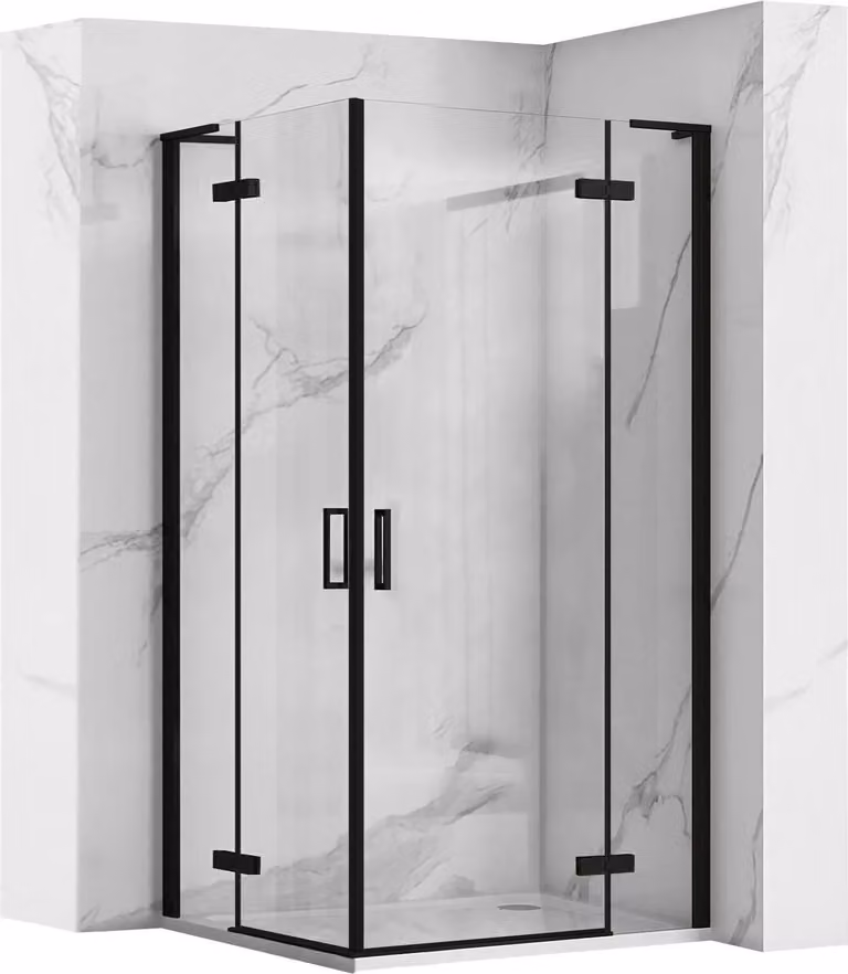 Rea douchecabine Hugo dubbel zwart 90x90 cm