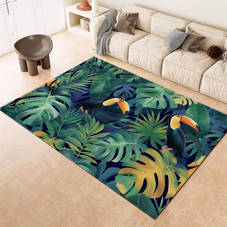Laagpolig antislip vloerkleed met 3D-print in groen, 120 x 170 cm