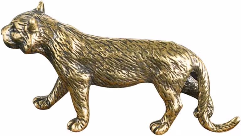 Tijgerfiguur Decoratie - Koperen Ornament - Goud