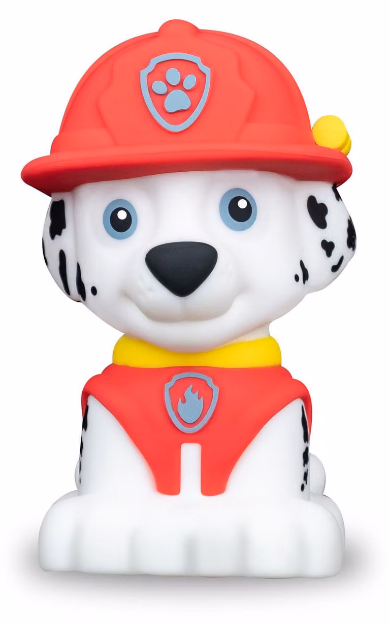 MEGALight PAW PATROL Marshall LED Nachtlampje, Zwart Rood Wit, Siliconen, Warm wit licht