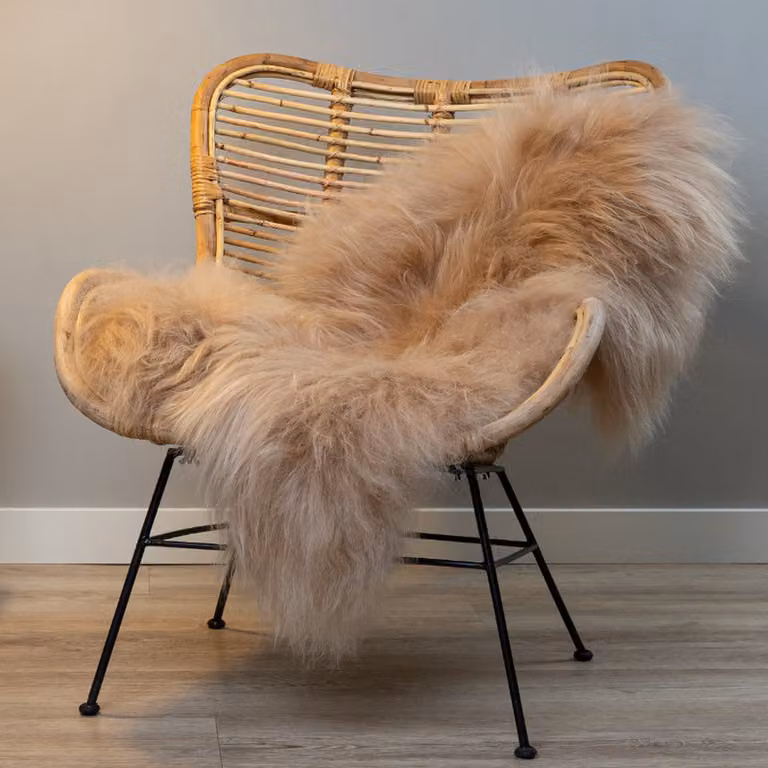 Echte IJslandse Schapenvacht WOOOL - Beige - Maat M - 100x60 cm