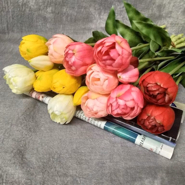 Realistisch Kunstbloemen Boeket voor Woonkamer Decoratie - Multi - 40 cm