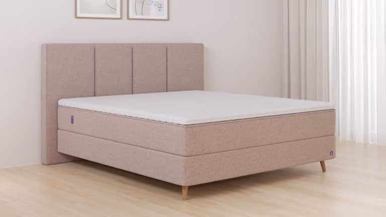 BRUNO Original boxspring Aurora Blush 200x200 cm met pocketvering en houten frame