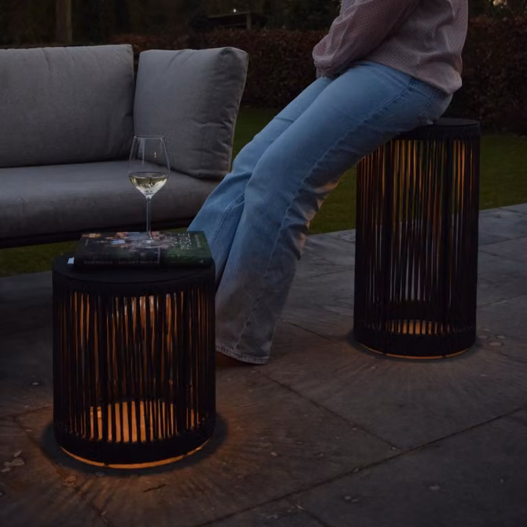 Lucide Pingi Oplaadbare Vloerlamp Zwart - Dimbare LED - Binnen en Buiten - Hoogte: 61,5 cm, Diameter: 33,5 cm
