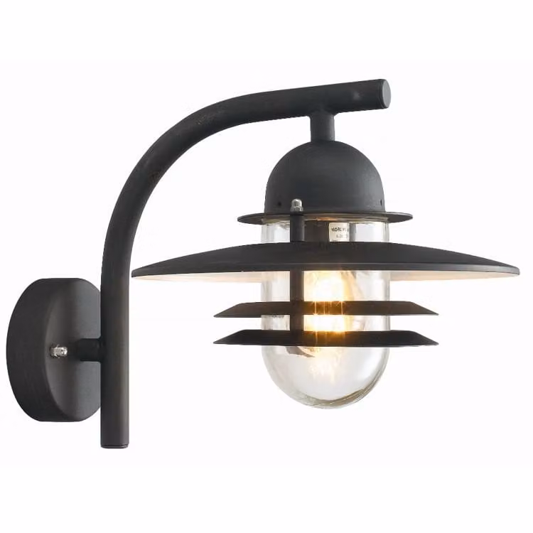 Franssen Selva klassieke wandlamp zwart met glazen elementen, Hoogte: 27 cm