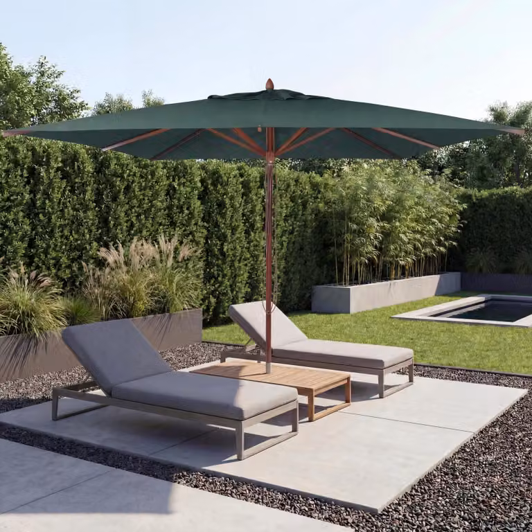 Mendler Gastronomie zonnescherm HWC-C57b, donkergroen, 3 x 3 meter