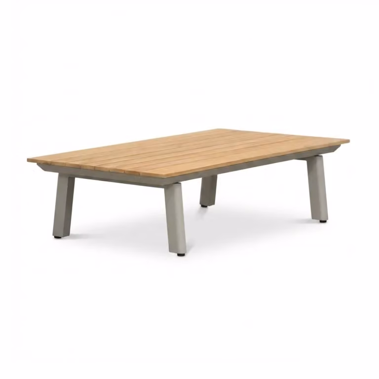 LUX outdoor living Montana koffietafel voor volwassenen, aluminium en teak, beige, B: 120 cm, D: 60 cm