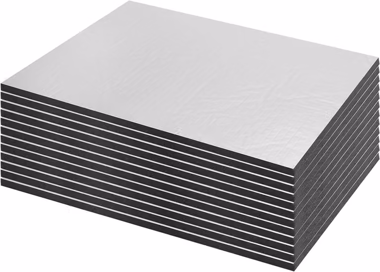 12 Stuks Zelfklevende Aluminium Butyl Geluidsisolatie Matten, Dikte: 5 mm, Afmetingen: 250 x 180 cm