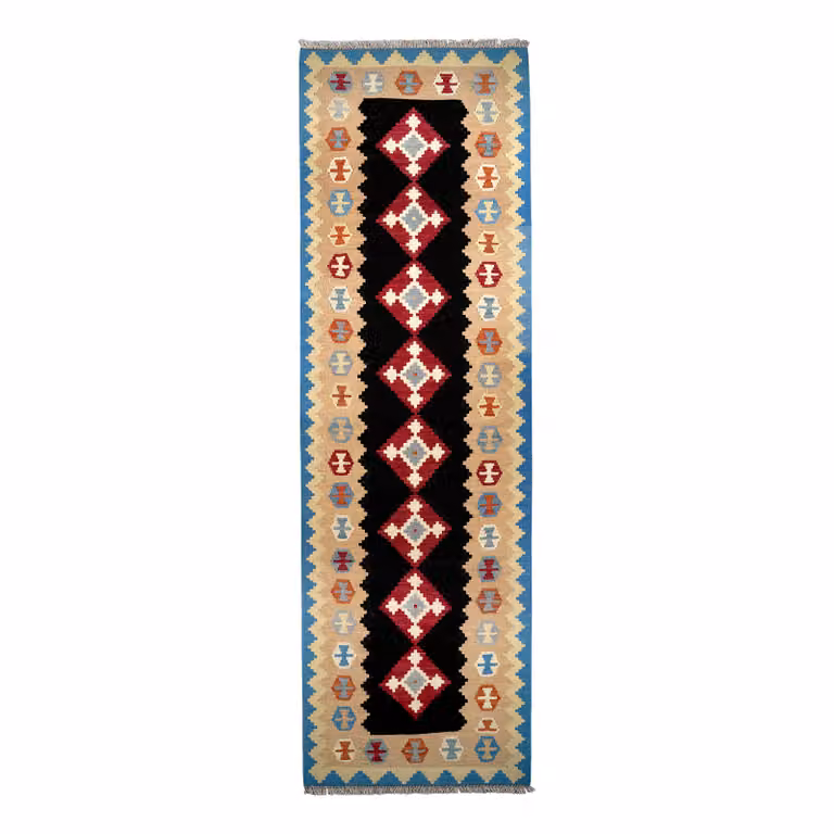 home24 Kelim Gashgai vloerkleed multicolor wol B: 92 cm, L: 300 cm