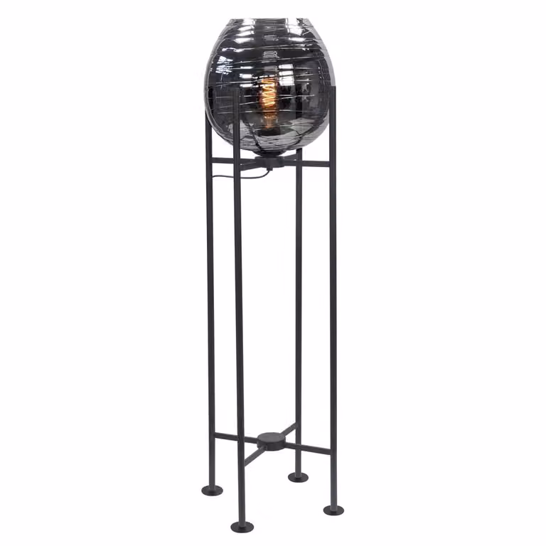 Highlight Vloerlamp Fantasy zwart met glas, Hoogte: 101 cm