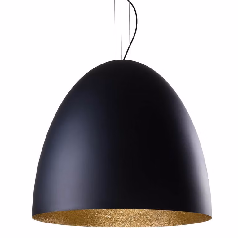Lyora Hanglamp Egg XL Zwart en Goud/Messing - Ø 75 cm