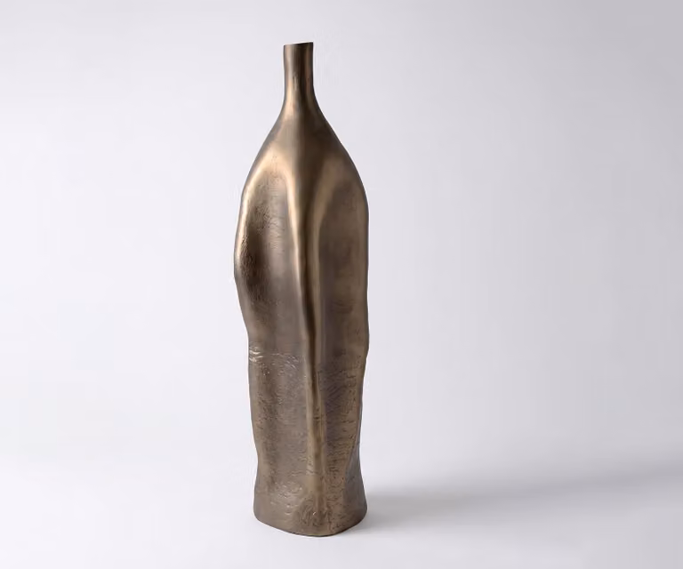 Norevo Vaas Aurum Satin Gegoten Aluminium B: 18 cm, D: 18 cm, H: 61 cm