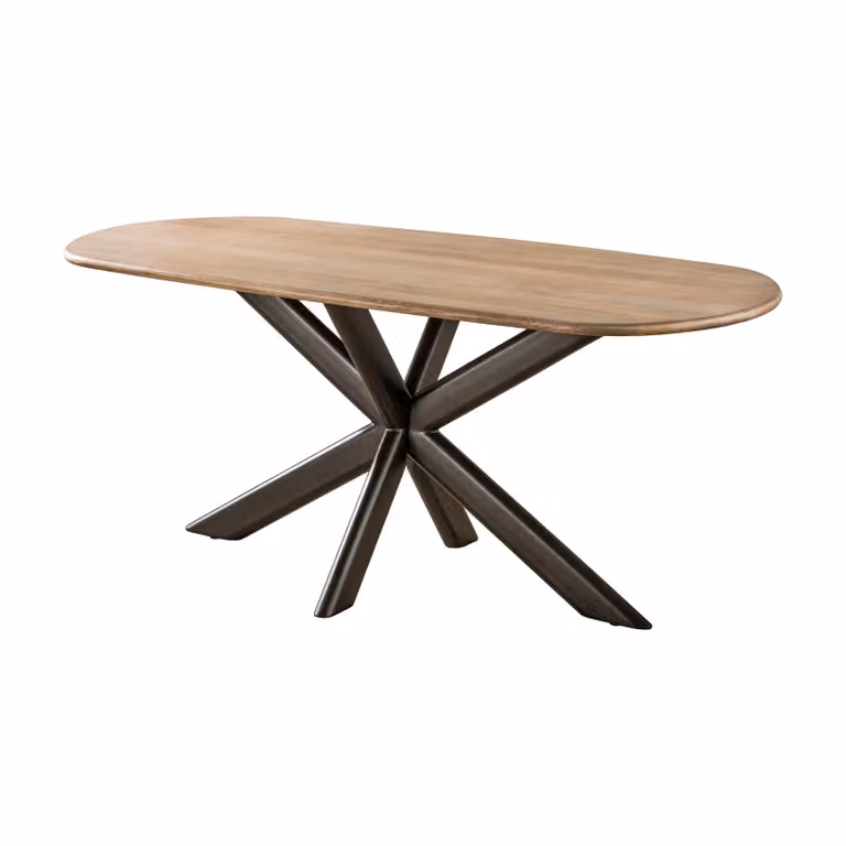 Nest of Nora Torvi Eettafel - 180 cm - Massief mangohout met spiderframe - Zand
