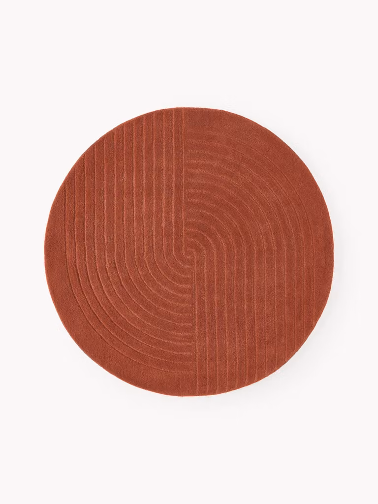 Westwing Collection Mason rond wollen vloerkleed met geometrisch design