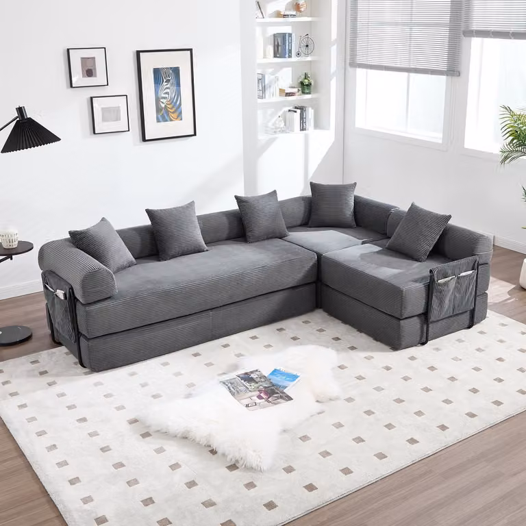 Gutent Familiebank met opbergruimte en modulaire opbouw, Donkergrijs