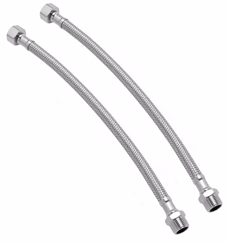 Solidchoice 2 stuks flexibele slangen 3/8 voor wateraansluitingen, 30 cm