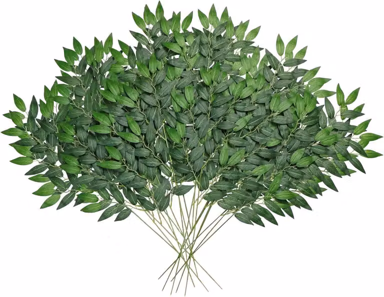 SnelShoppen 24 stuks Kunstplanten Italiaanse Ruscus met groene bladeren voor vaasdecoratie en tafelversiering