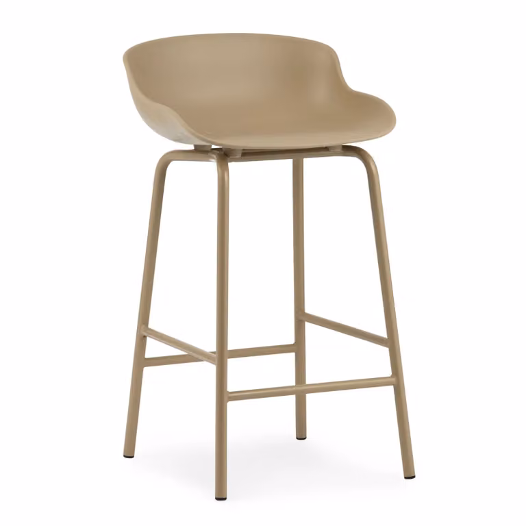 Normann Copenhagen Hyg barkruk met metalen poten, Zand, Hoogte: 65 cm