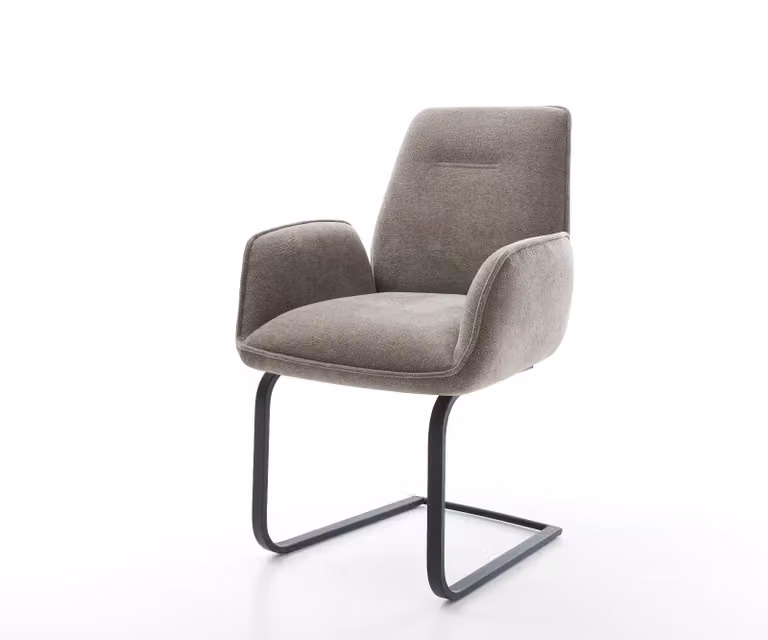 DELIFE Sledemodel Zoa-Flex Stoel met Pocketveer Kern in Taupe en Zwart
