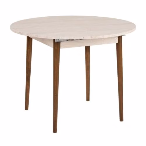 Calicosy Klara Ronde Uitschuifbare Eettafel met Inzetblad, Diameter: 100 tot 131 cm