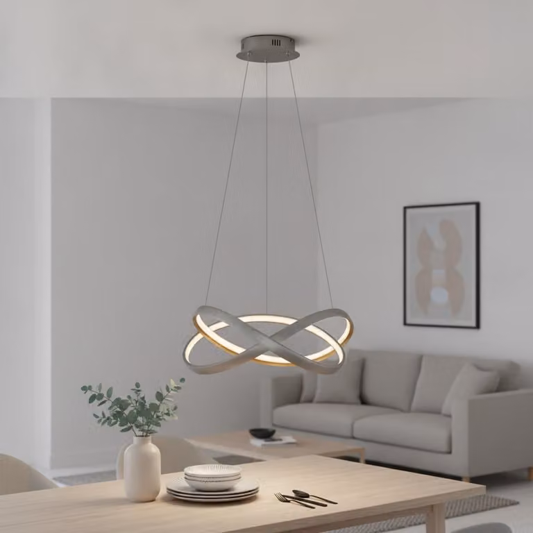 Lyora Design hanglamp Odrey zilvergrijs met goud