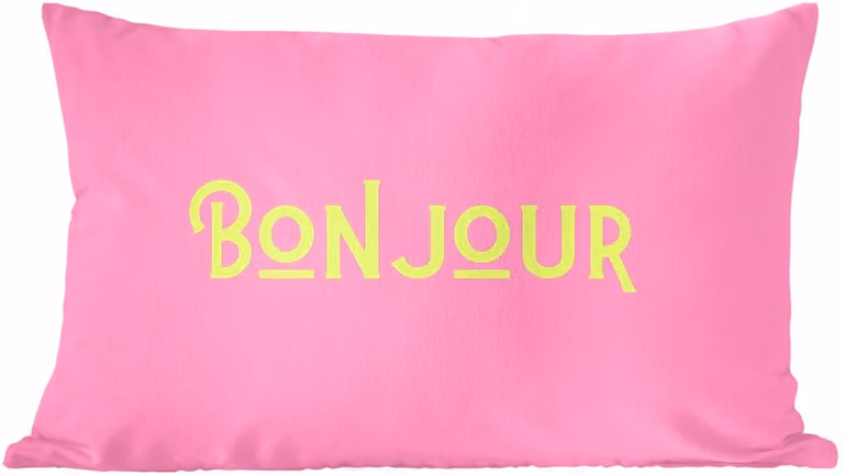 Bonjour Art Sierkussens voor de woonkamer - Roze en Groen - 60 x 40 cm