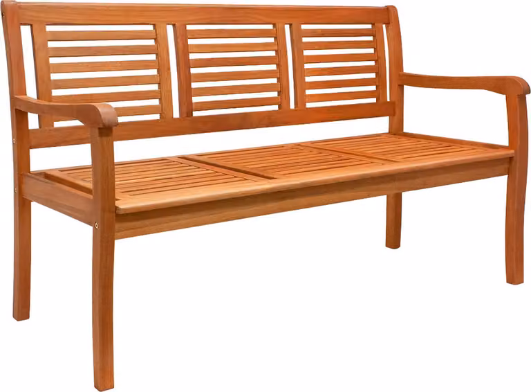 Casaria Tuinbank Bologna 3-zitsbank van FSC-gecertificeerd eucalyptushout met armleuningen B/D/H: 153 x 57 x 88 cm