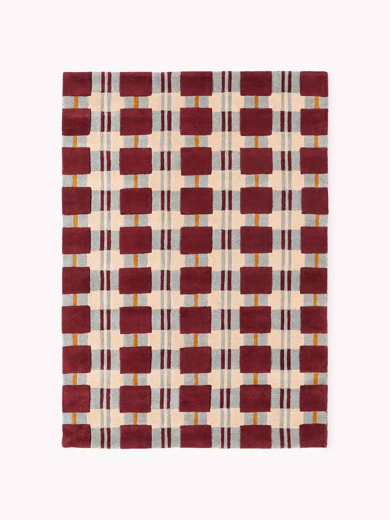 Westwing Collection Kimi Handgetuft Vloerkleed met Geometrisch Patroon van Wol en Viscose