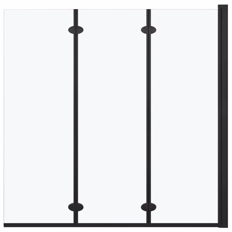 vidaXL Opvouwbare douchecabine met 3 panelen en veiligheidsglas, zwart, B: 130 cm, D: 138 cm