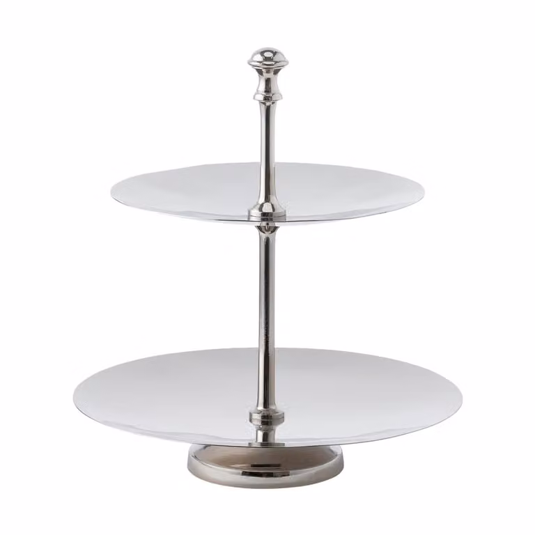 Lene Bjerre Sigrine etagère Zilverkleurig, B: 25 cm, D: 25 cm, H: 27 cm