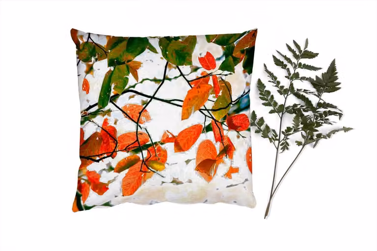 Sierkussen met herfstbladeren voor in de woonkamer, landelijke stijl, 50 x 50 cm