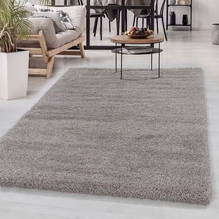 Hoogpolig Vloerkleed Beige - Rechthoekig - Polyester