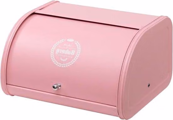 Moderne roestvrijstalen metalen opbergbox in het roze, B: 26,0 cm, D: 30,0 cm, H: 17,0 cm