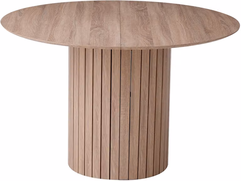 Jently Ronde Eettafel van Massief Hout voor 6 Personen - Lichtbruin