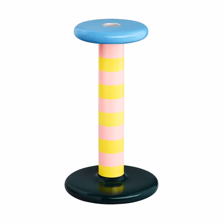 Hem Pesa kandelaar High 23 cm Pink-sulfur yellow stripe
